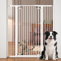 51" x 29.7-46" Wide Extra-Tall Full-Height Anti-Jump Cat & Pet Safety Gate with Narrow Bar Spacing & Double-Lock Walk-Through Door for Doorways & Stairs
