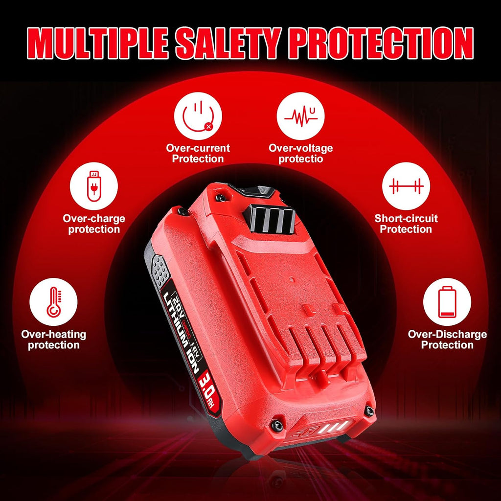2-Pack 3.0Ah 20V Lithium Battery Replacement for Craftsman 20V Battery