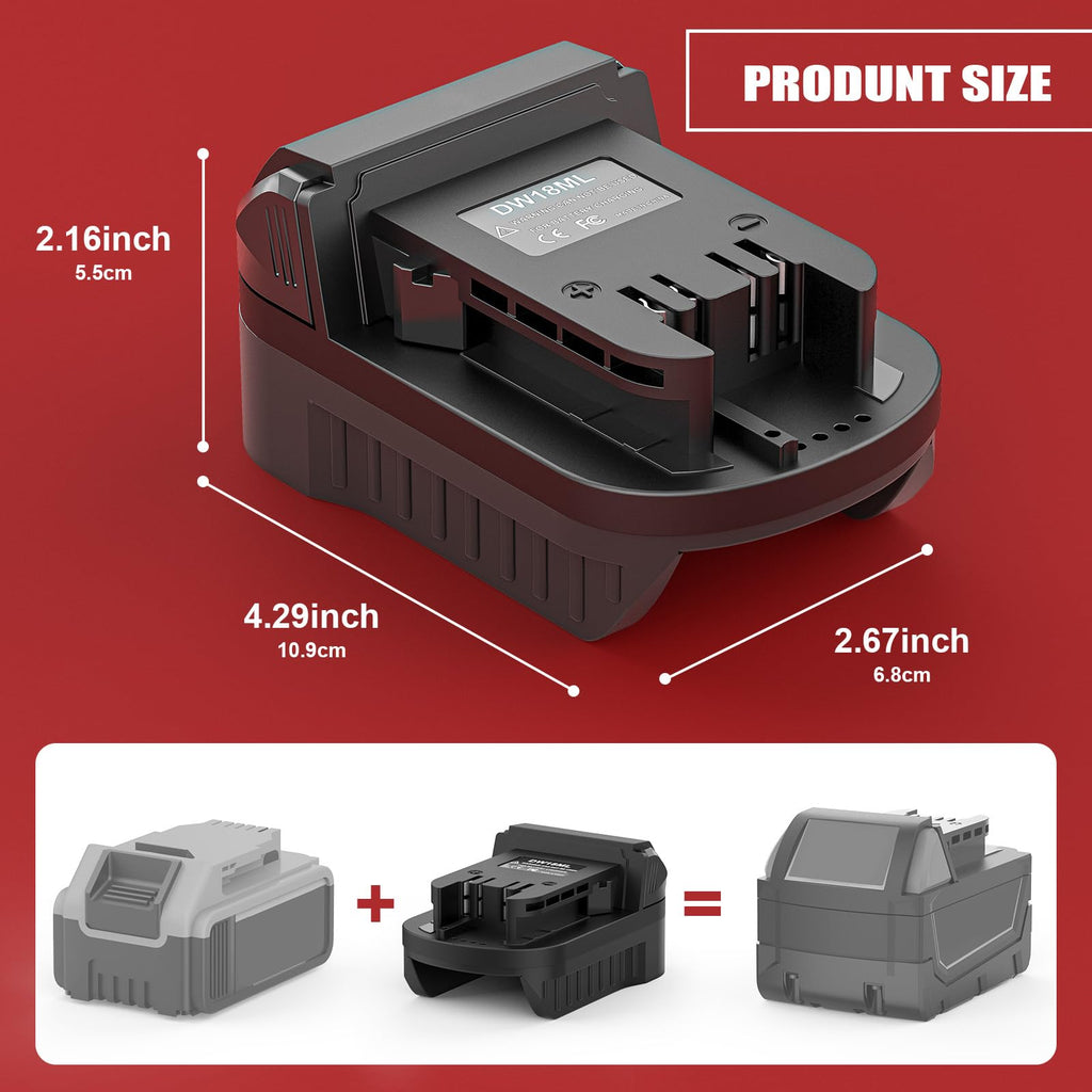 20V Battery Adapter for DeWalt Batteries to Milwaukee 18V Tools 2PK