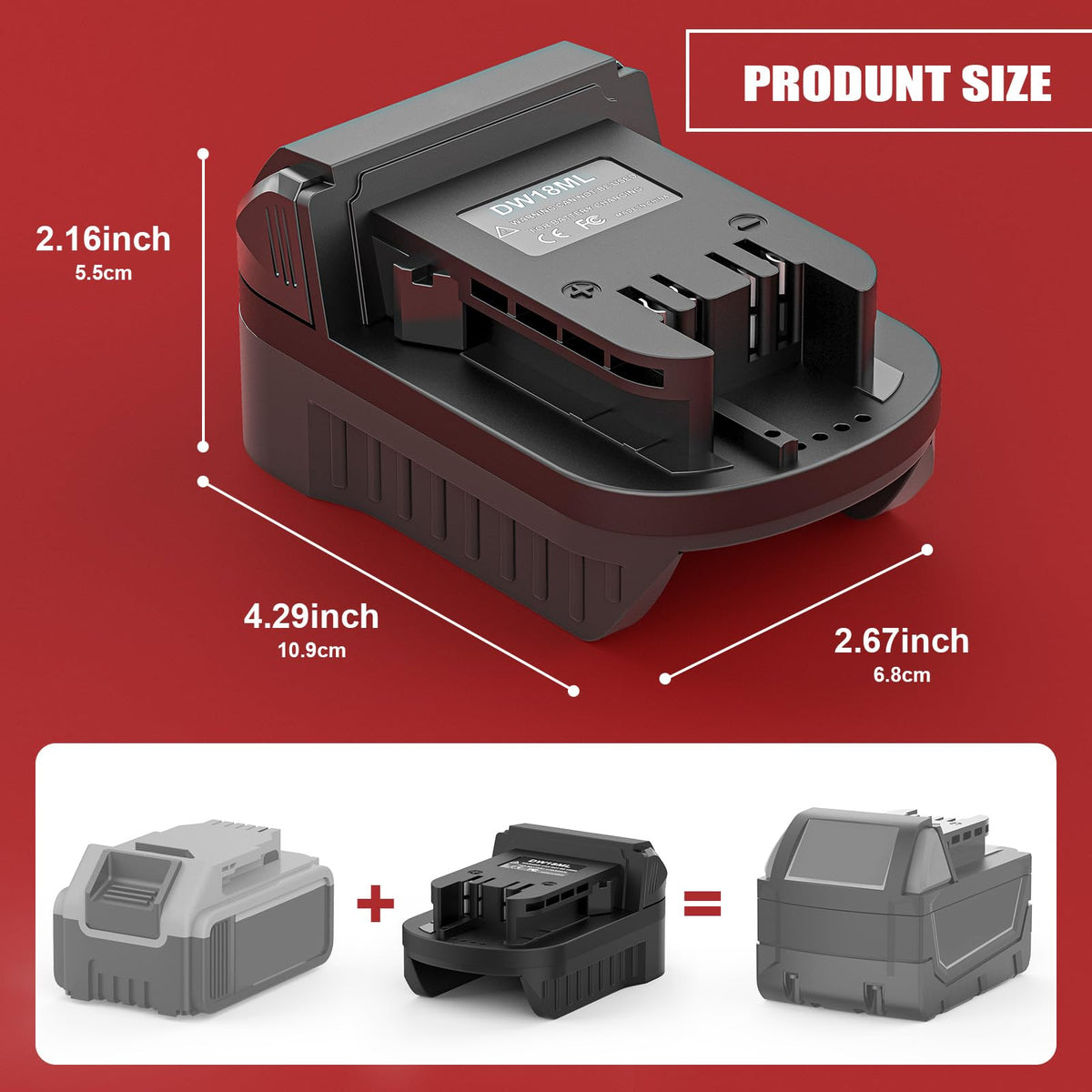 20V Battery Adapter for DeWalt Batteries to Milwaukee 18V Tools 2PK