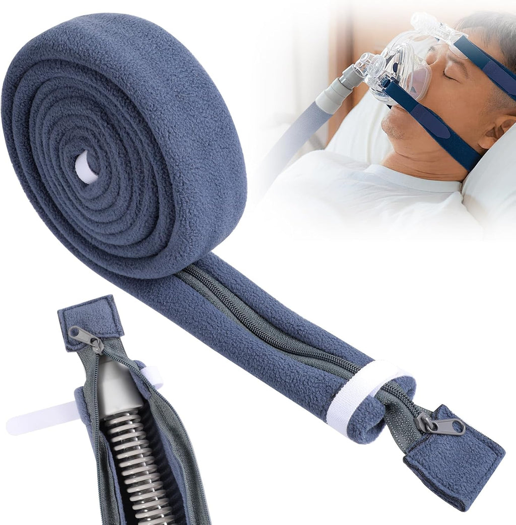 CPAP Hose Cover 6.3ft Full Length Zipper Compatible with ResMed CPAP Tube Cover Sleeve Wrap Reduces Condensation Noise Cat Proof