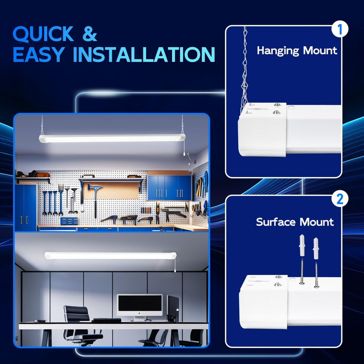 hykolity 4FT 120W LED Shop Light Linkable,13000LM(400w Equivalent), 5000K