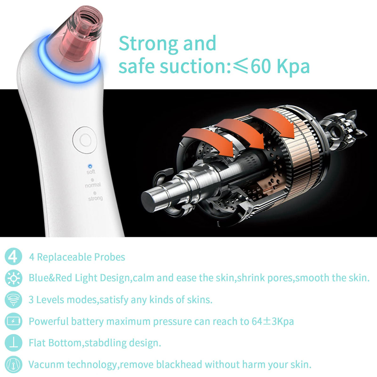 Blackhead Remover Pore Vacuum for Face Nose, Pimple Extractor Tools