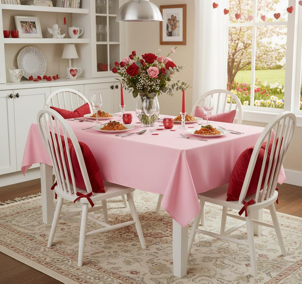 Rectangle Tablecloth, 60 x 84 Inch, Valentines Pink