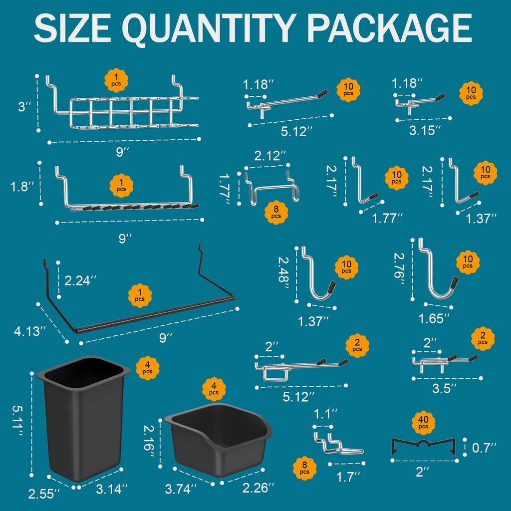 Peg Board Kit, Includes Pegboard and Accessories,with Hooks and Bins,Peg Board Wall Organizer for Office,Ornaments