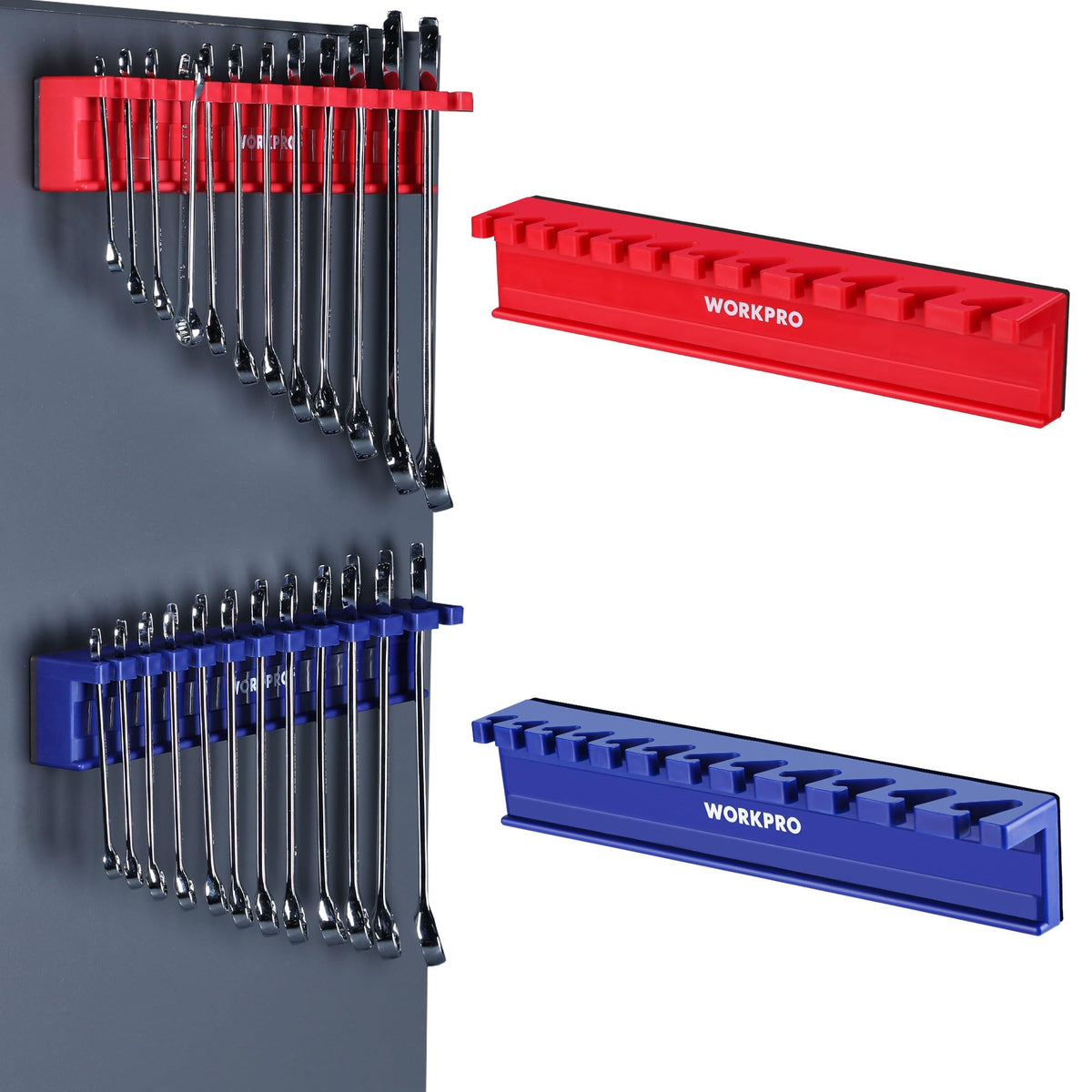 2-Piece Magnetic Wrench Organizer, 24 Slots Wrench Holder