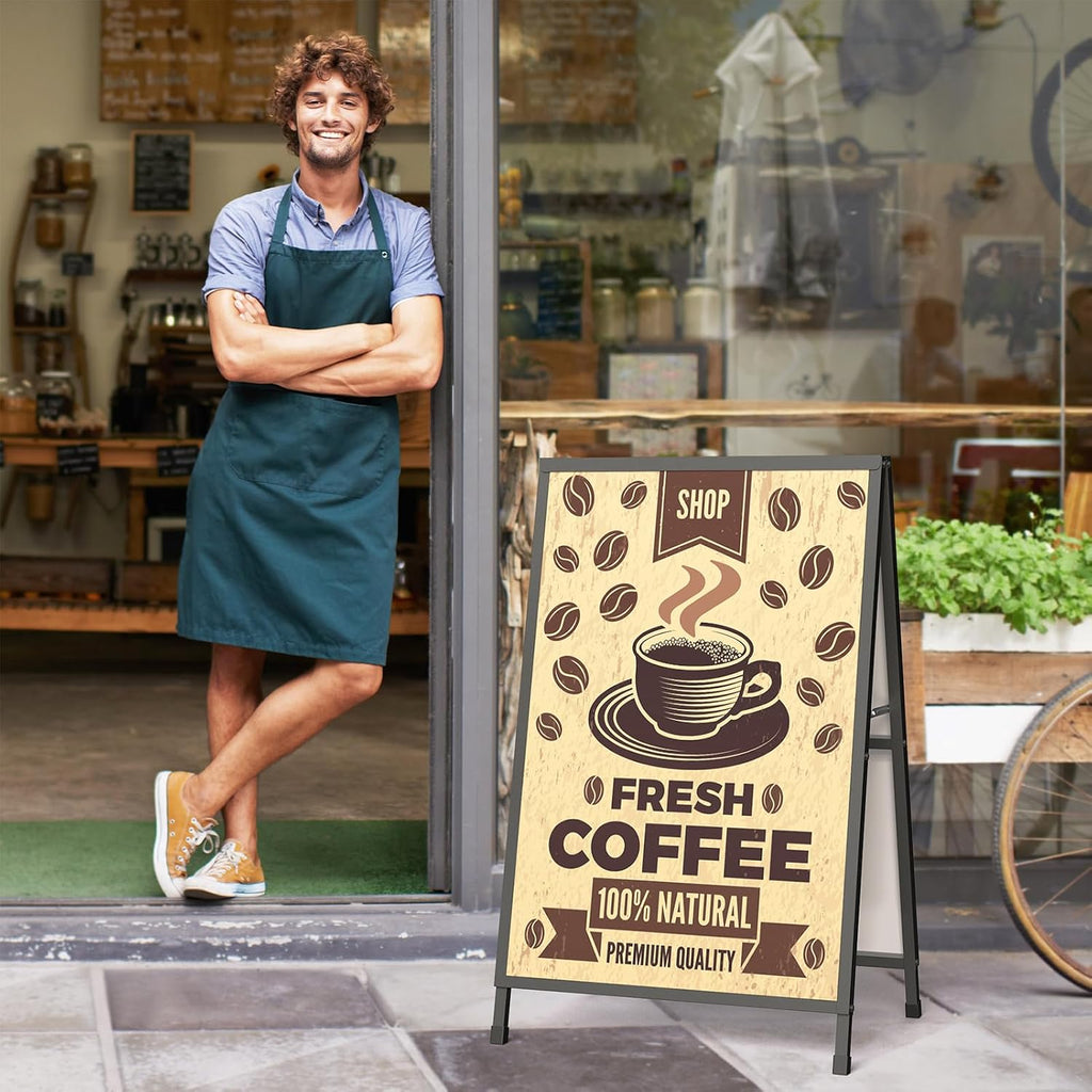 A Frame Sign 24x36 Inch Outdoor, Heavy Duty Sandwich Board Signs, Double-Sided A Frames Sign Holder Business for