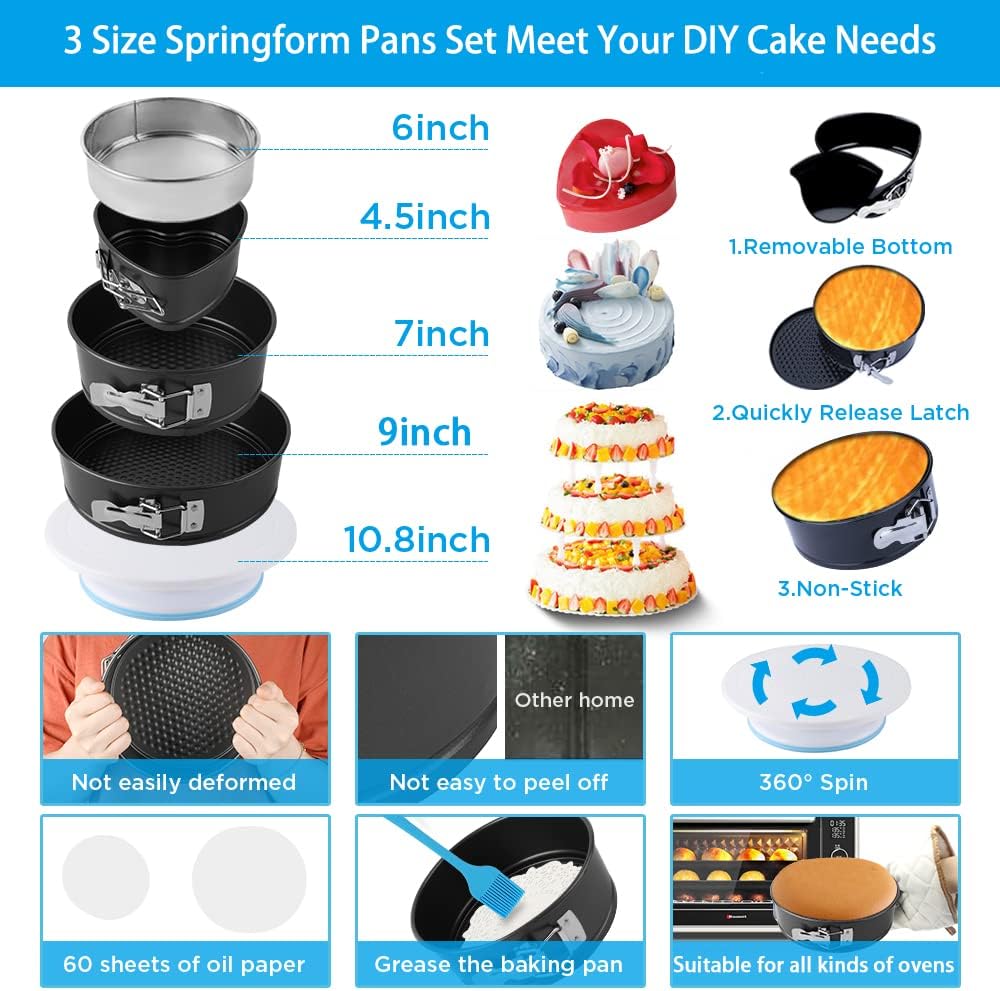 Cake Decorating Kit 739 with Cake Stand Springform Pan Baking Supplies