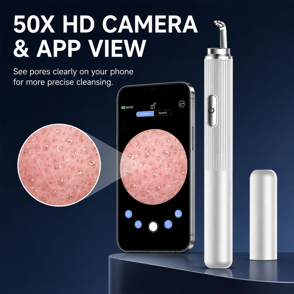 Visual Blackhead Remover with 50X 1080P Camera for iPhone/Android