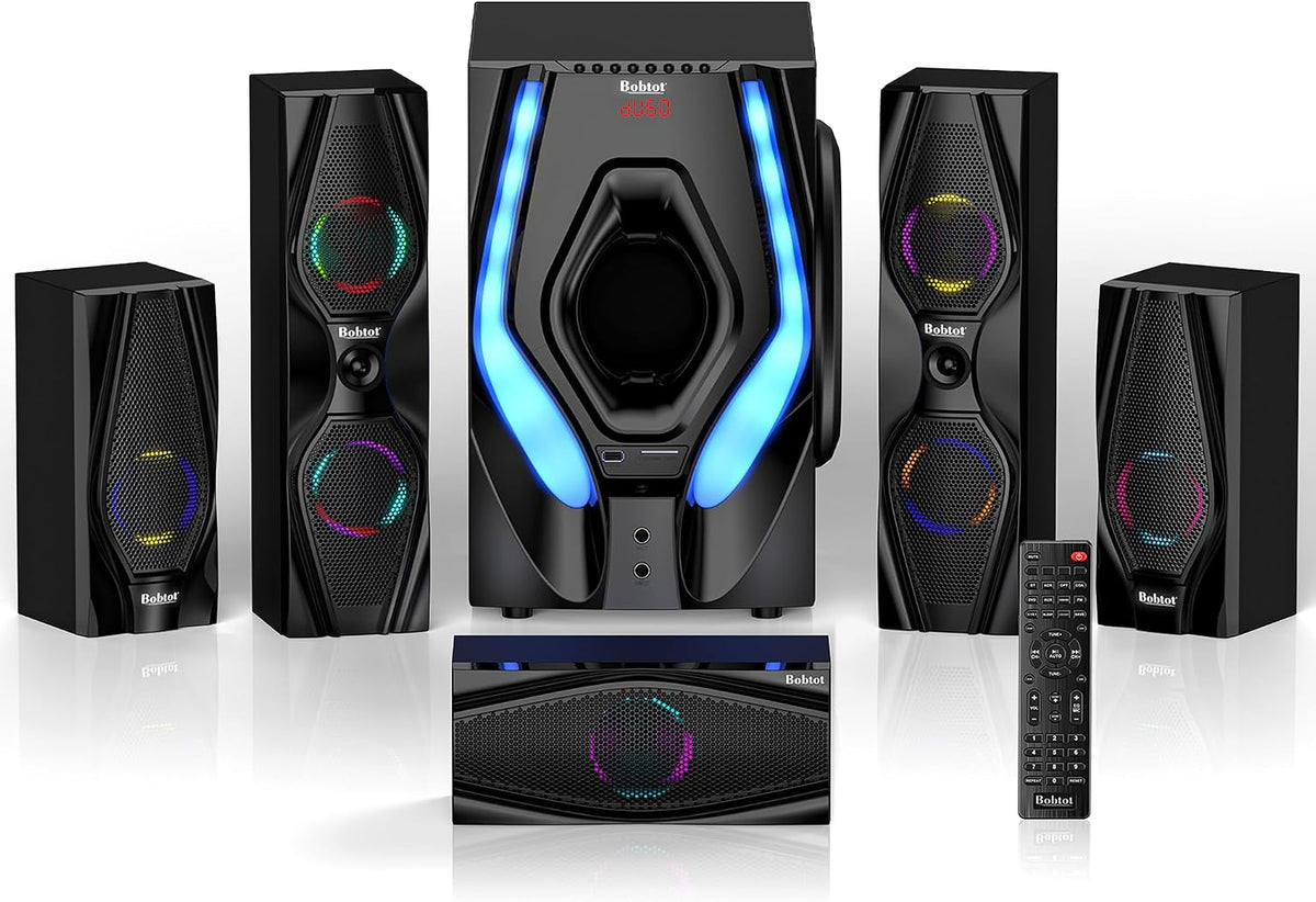 Surround Sound Systems Home Theater System,1200 Watts Peak Power | 10" Subwoofer, 5.1/2.1 Wired Audio Stereo