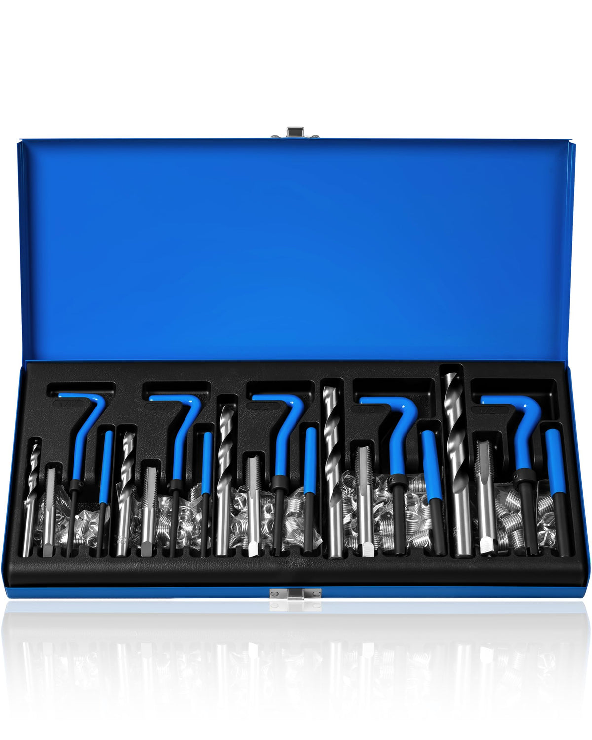 DAYUAN 131Pcs SAE Thread Repair Kit, HSS Drill Helicoil Kit Standard