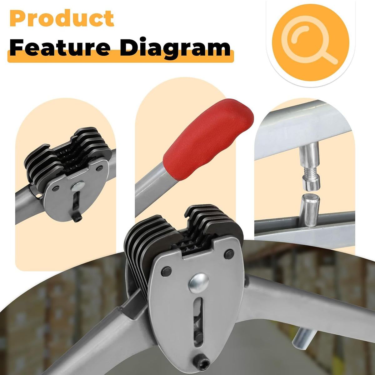 Strapping Sealer/Crimper for 1/2"-5/8" Polypropylene (PP) Strapping Band Manual Banding Tool with 15” Extended Handle