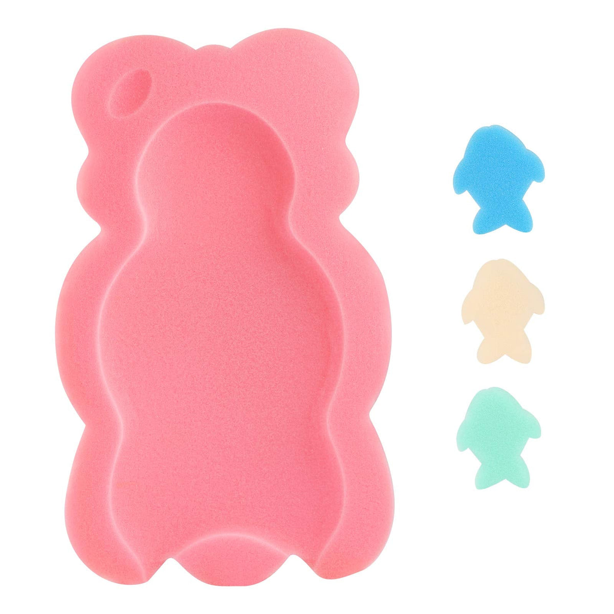 Baby Bath Cushion, Newborn Bath Support Sponge for Tub & Sink - Pink
