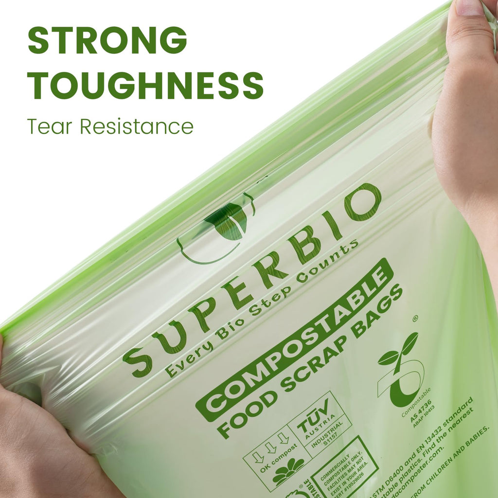 13 Gallon Compostable Kitchen Waste Bags with Handles