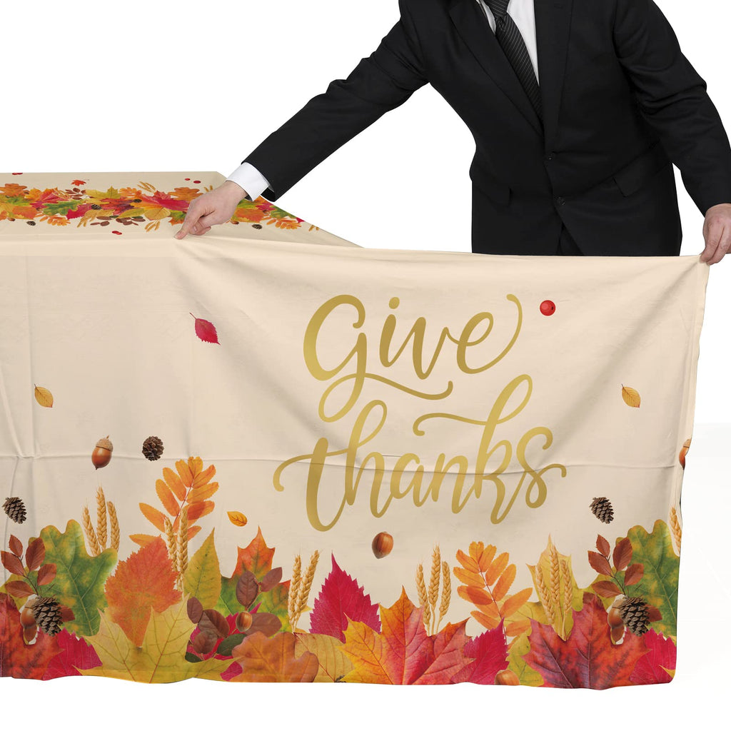Fall Thanksgiving decorations, Disposable Tablecloth, Plastic Table Cover for Autumn Party Decorations and