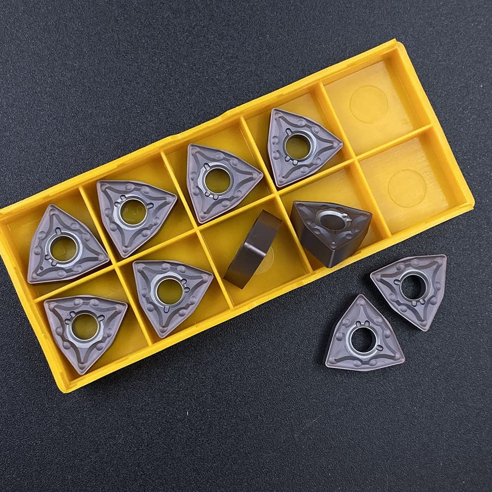 GBJ 20pcs WNMG 432 WNMG080408 Bronze Carbide Turning Inserts Lathe Carbide Inserts Cutting Tools for Machining Steel Parts/Stainless Steel (WNMG432)