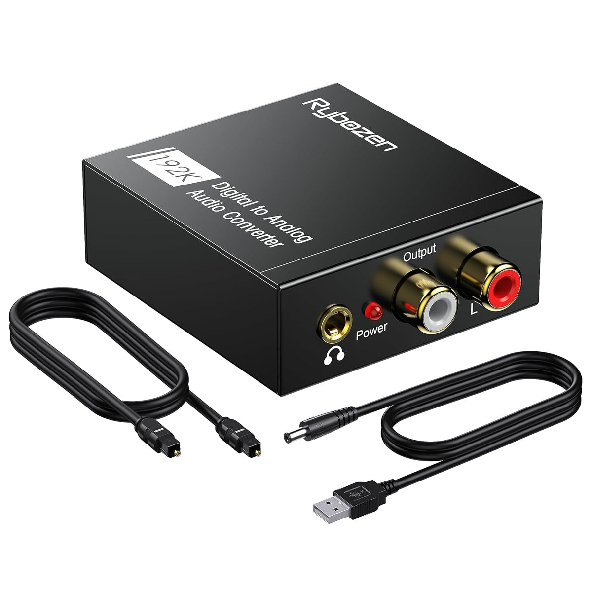 Digital to Analog Audio Converter 192KHz, DAC Digital SPDIF Coaxial Optical Convert to L/R RCA, Toslink Optical to