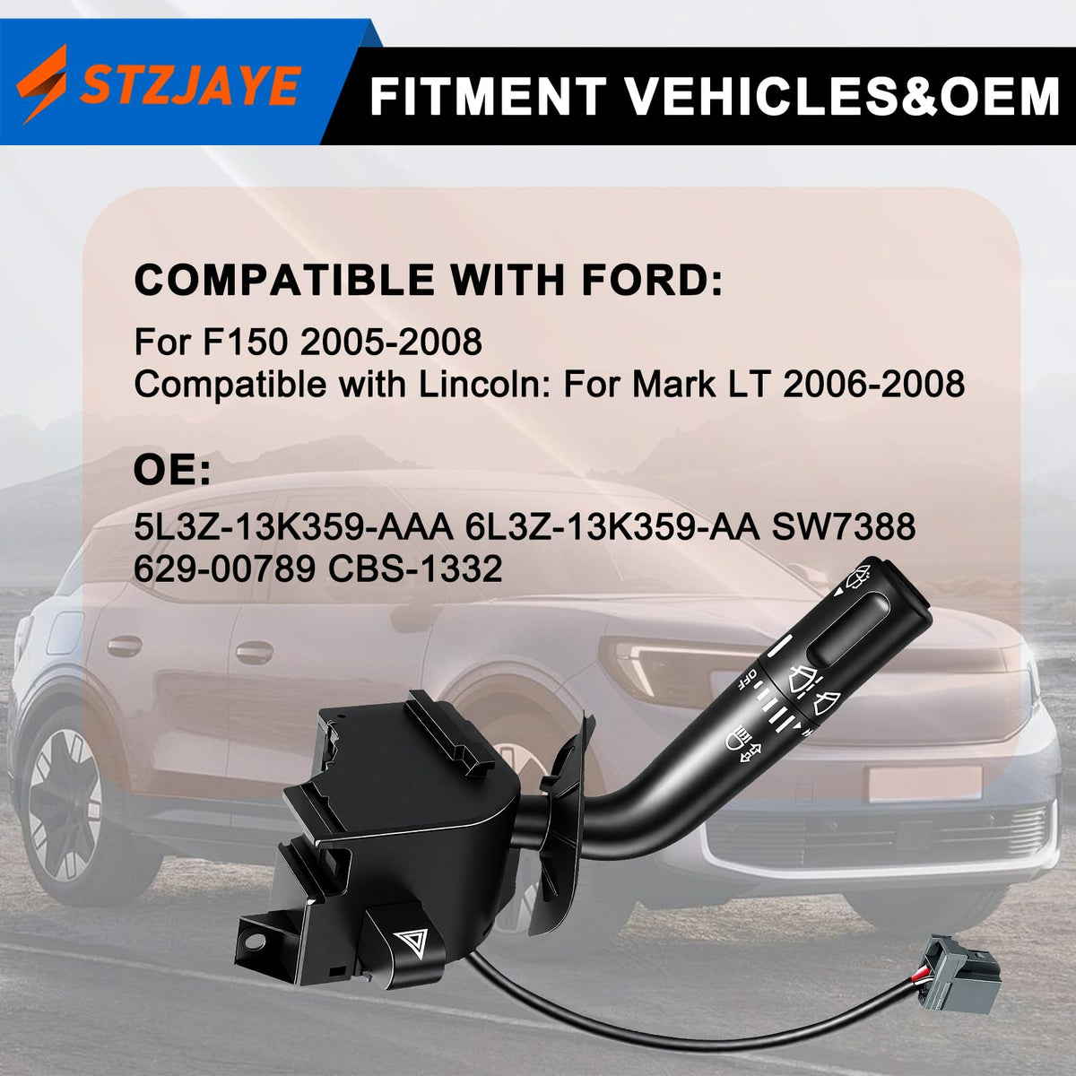 STZJAYE Turn Signal Switch Replacement Compatible with Ford F-150 2005-08