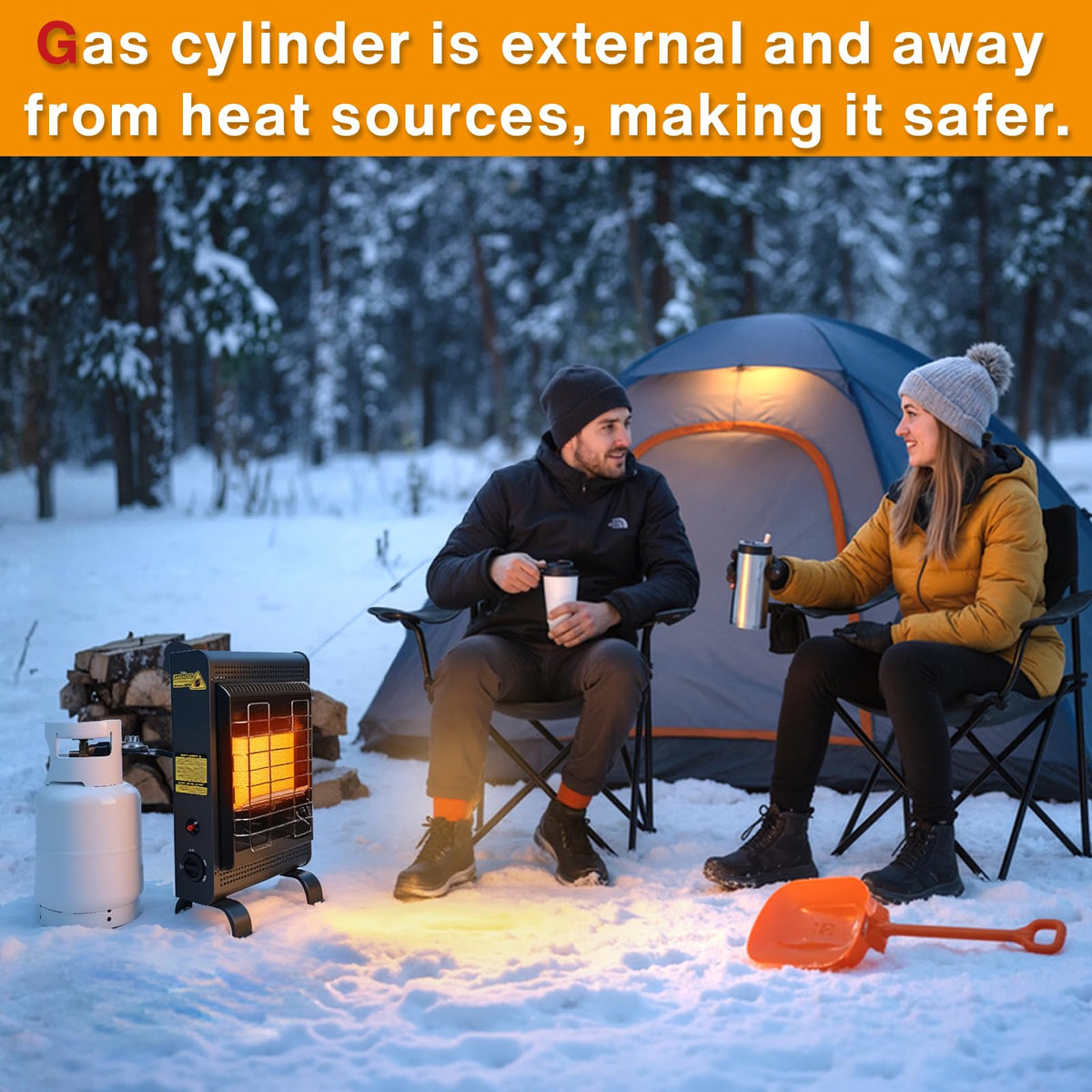 Propane Heater Indoor and Outdoor,18000 BTU Propane Patio Heater with ODS & Tip-over Protection, Outdoor Heaters with