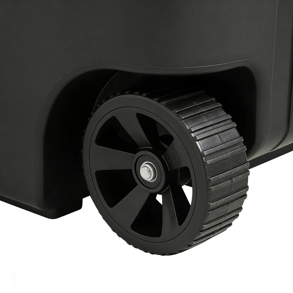 45 Gallon Wheeled Trash Can with Lid, Heavy Duty Outdoor Garbage Bin