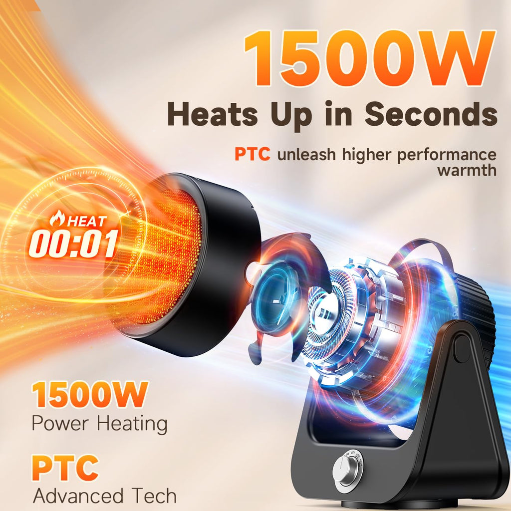 Electric Patio Heaters for Outdoor Use, 1500W PTC Outdoor Heater