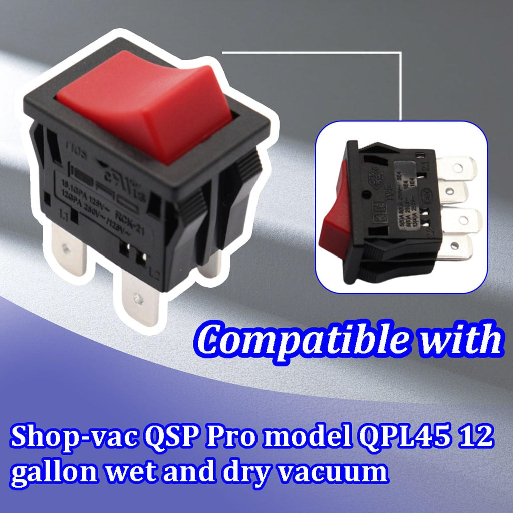 2Pcs ON-Off Switch Fit for Shop-vac QSP Pro QPL45 12 Gal Wet and Dry Vacuum