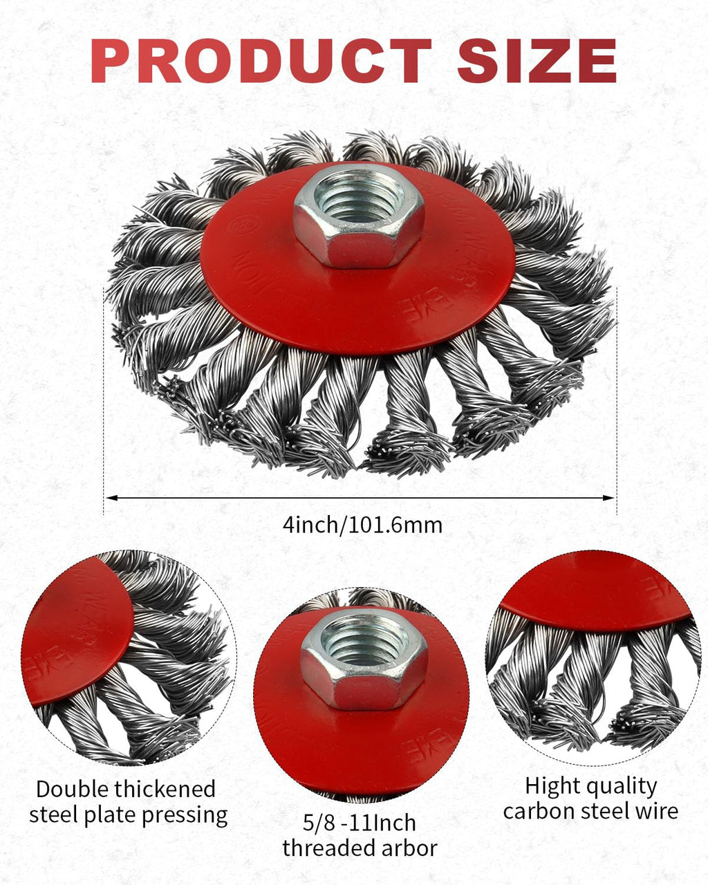 Rocaris 45 Pack 4 Inch Wire Wheel Brush for 4 1/2 Angle Grinder