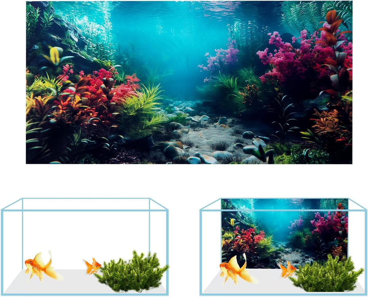 3 Pack Aquarium Background, 30x18 inch Polyester Aquarium Background