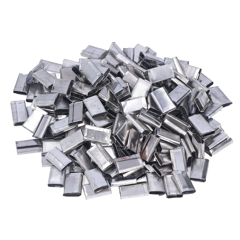 Packaging Strapping Seals, 1KG Iron Sheet Strapping Clips 260pcs, Heavy Duty Buckles for PP Belt 1216mm, with