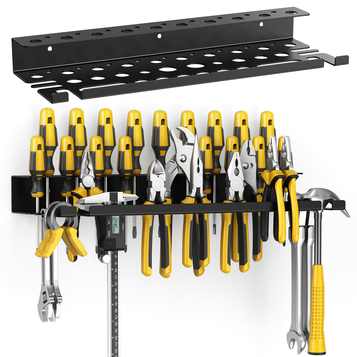 Screwdriver Organizer Wall Mount, Heavy Duty Steel, with 43 Holes