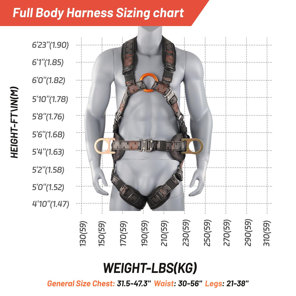 Safety Harness Fall Protection Padded on the shoulders