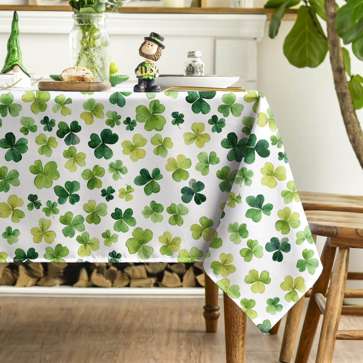 St. Patrick's Day Tablecloth 60 x 84 Inch Rectangular Cute Lucky