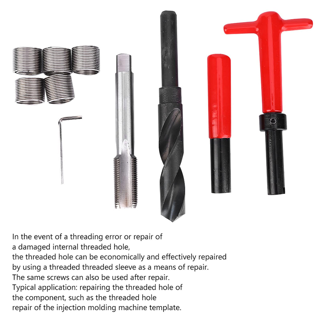 Ejoyous 10Pcs M18x1.5 Thread Repair Kit, Stainless Steel Inserts, Installation Tool Set for Damaged Threads Repair