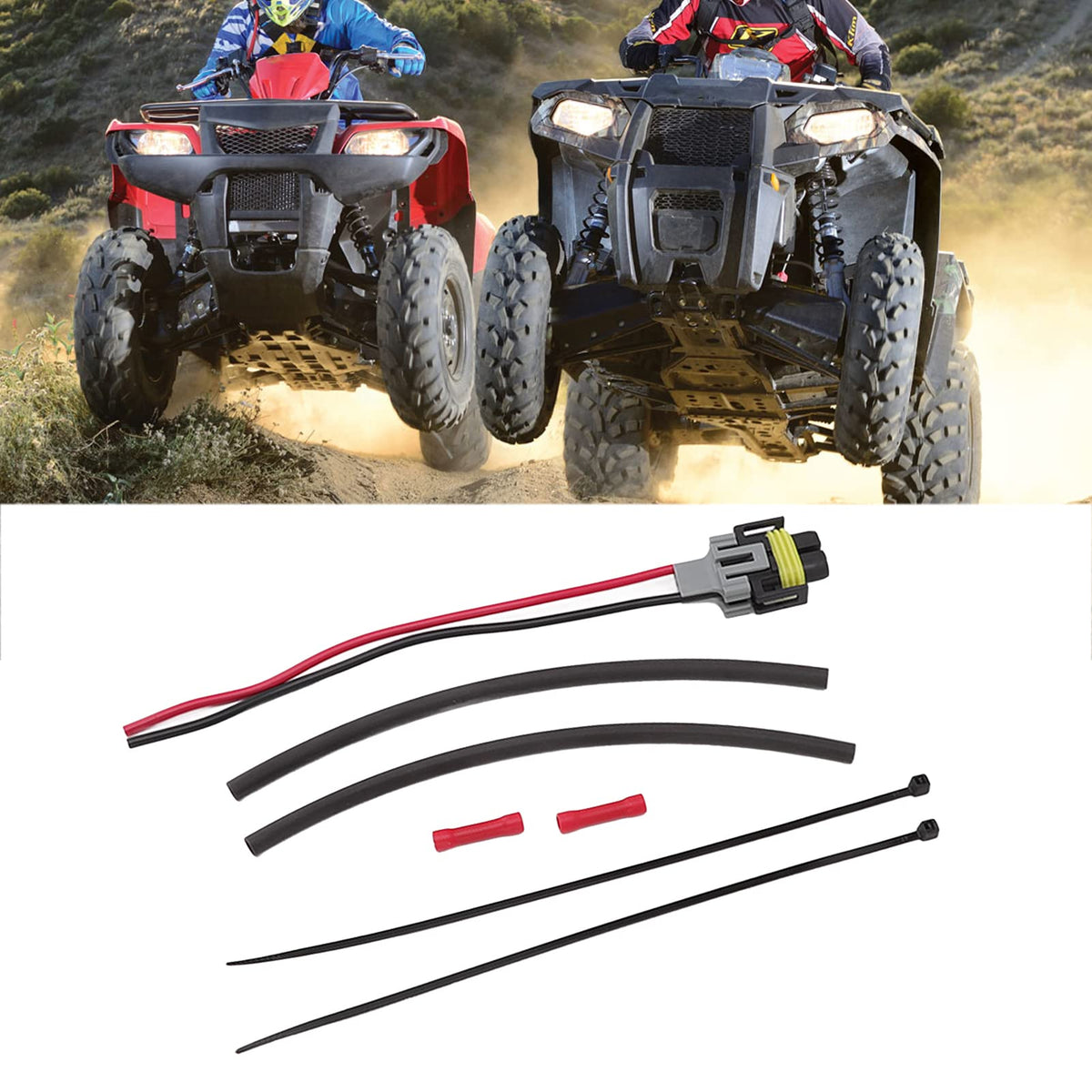 Auto Parts,Headlight Harness ABS 2204143 Headlight Repair Harness Replacement for Polaris 300 400