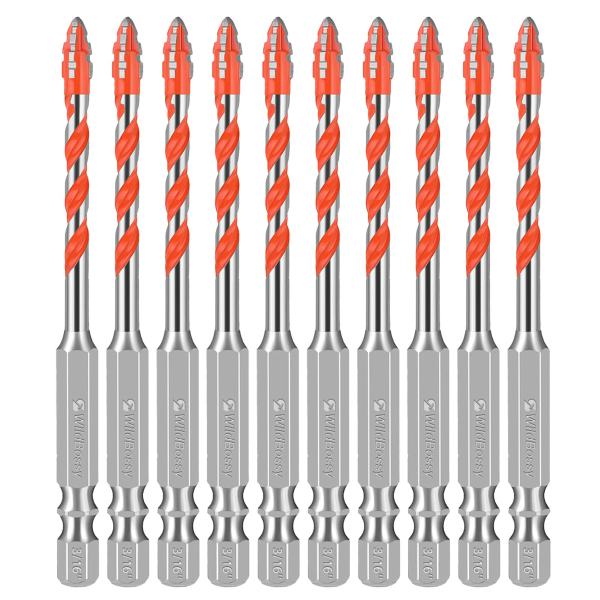 Concrete Drill Bit Set 3/16" (10PCS)