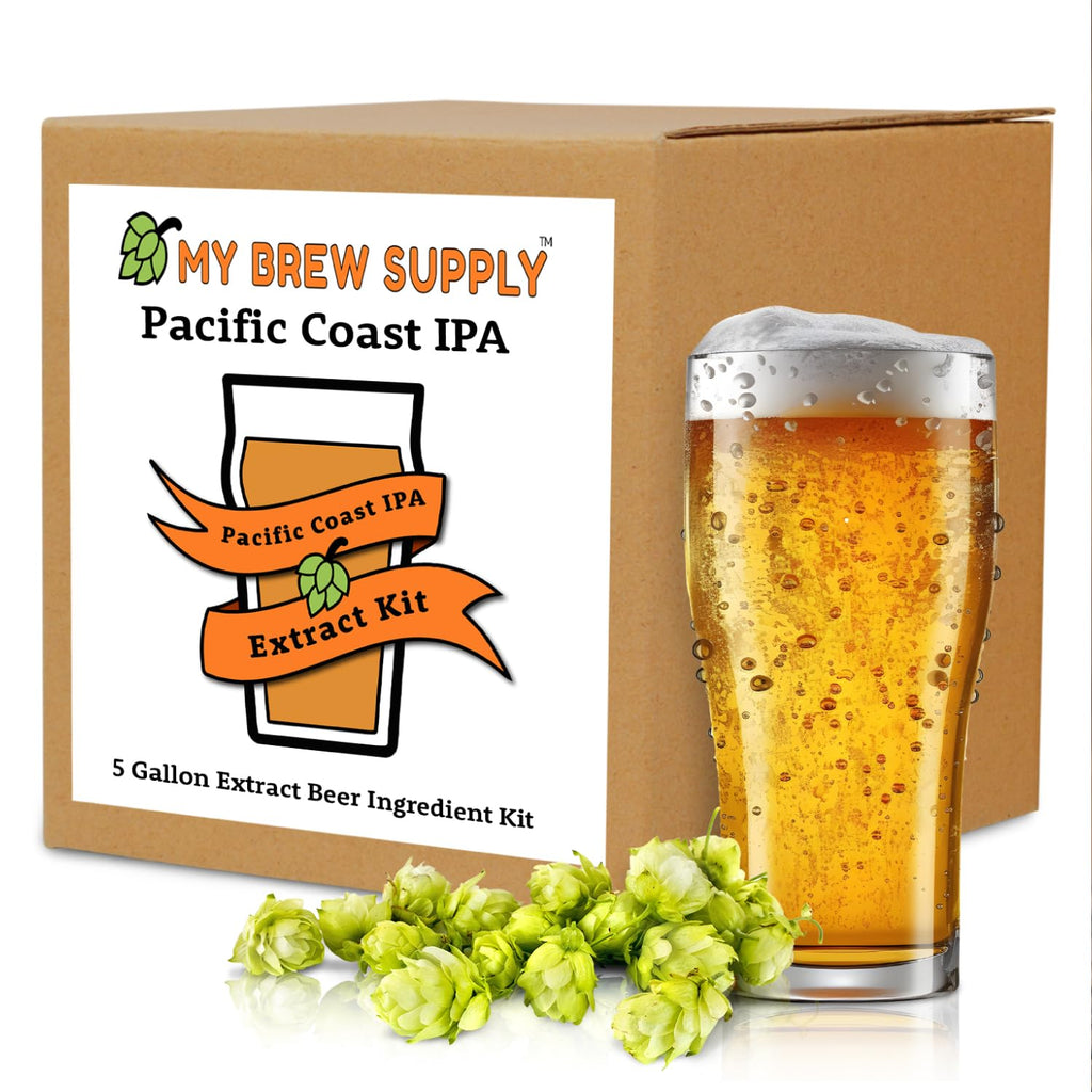 Pacific Coast IPA Extract Kit | Pale Dry Malt Extract | Carabrown, Biscuit Malt, & Carapils Grain | Columbus Pellet