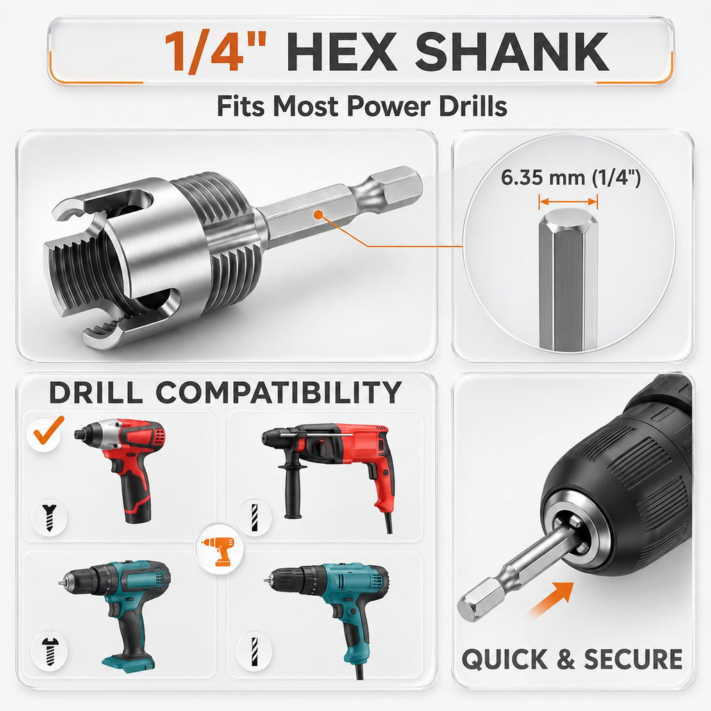 10-Piece PVC Pipe Threader Kit for Drill, 1/2, 3/4 & 1 in NPT Dies