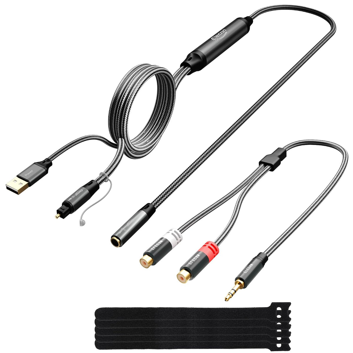Unidirectional Optical Male to 3.5mm AUX Female Audio Converter Cable 3 Ft, 192kHz DAC SPDIF/Toslink Digital to