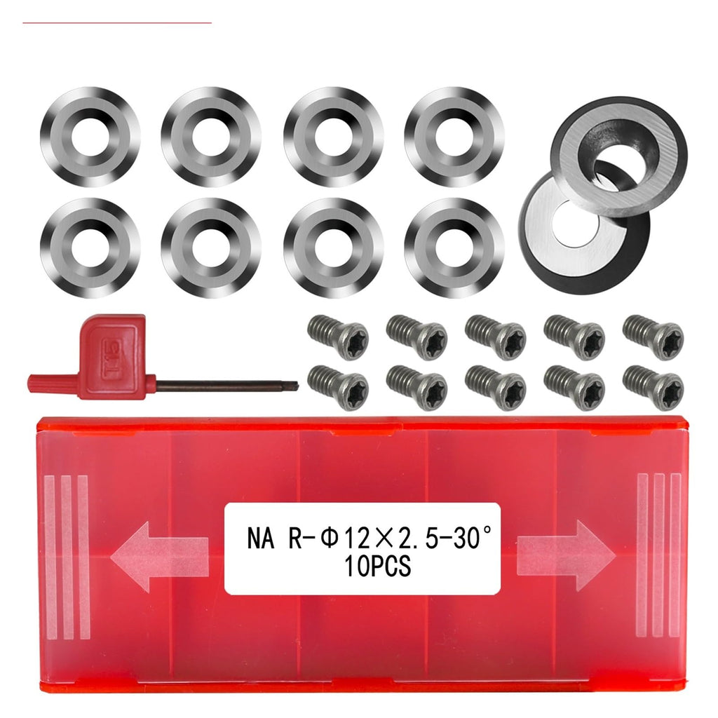 Carbide Replacement Inserts 12mm/16mm Round Carbide Inserts Negative Rake Turning Tools Replacement Cutters for Lathe Tools DIY Tools(B 16x3.0mm-10PCS)