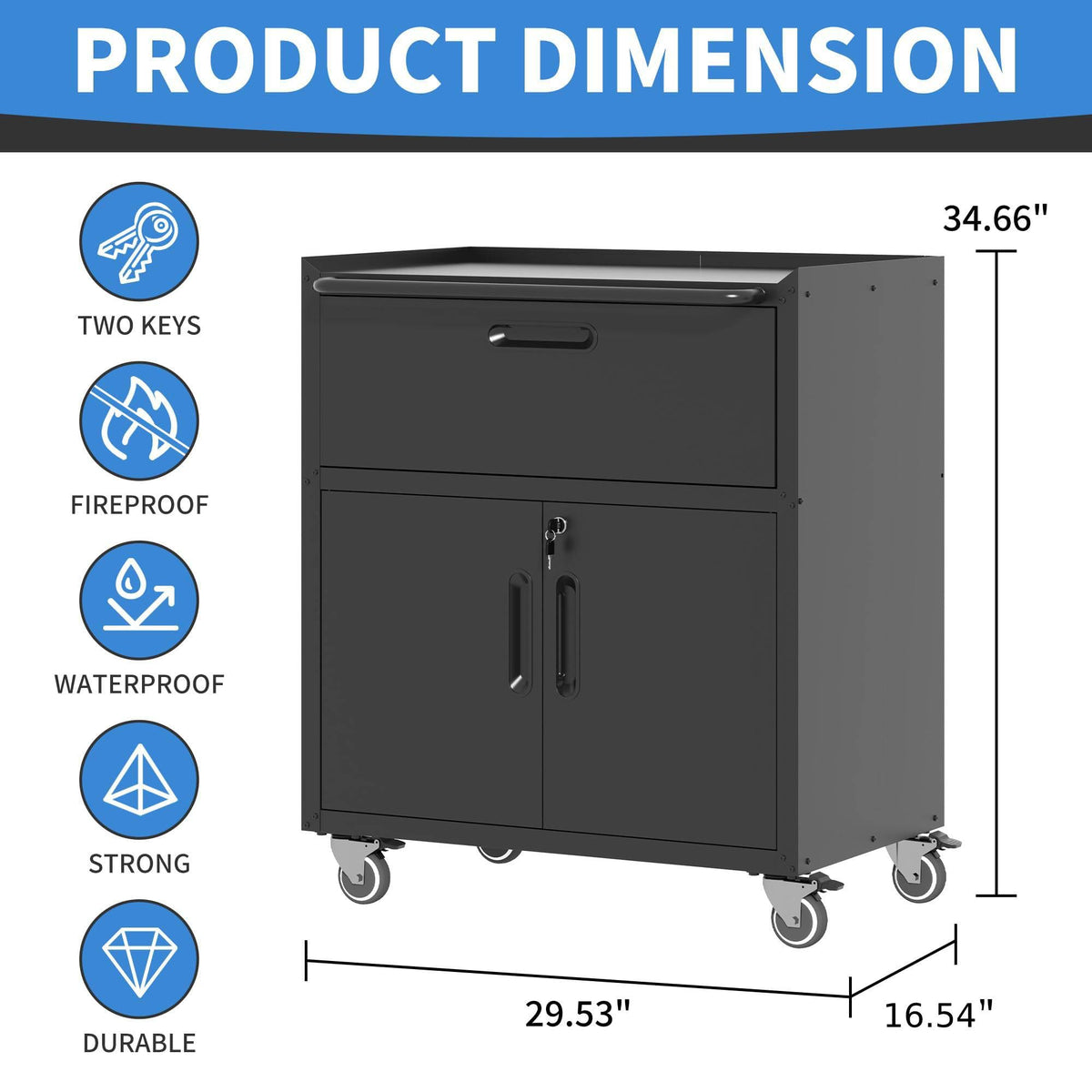 Metal Storage Cabinet for Garage, Tool Cabinet, Utility Cabinet