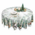 Christmas Round Tablecloth 60inch for Home Rustic Farmhouse Living Room Christmas Party Decorations