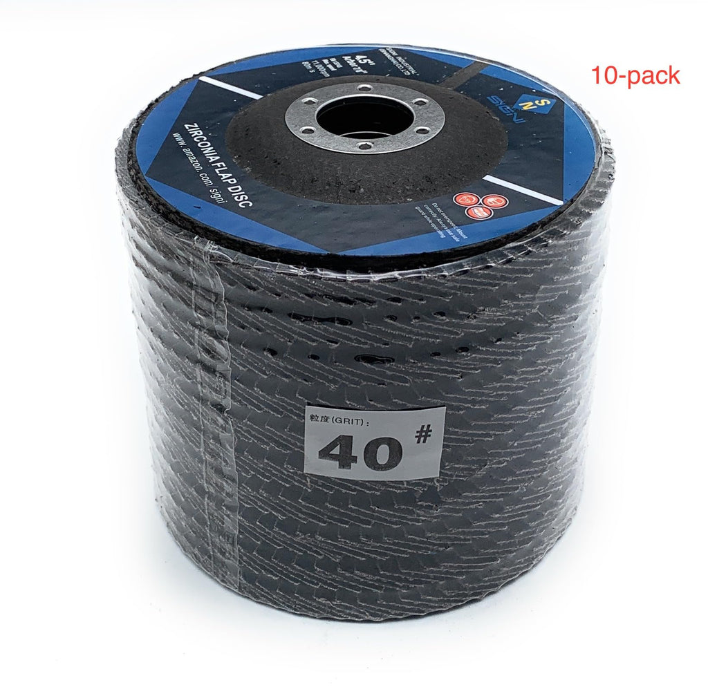 SIGNI 4" x 5/8" Premium Zirconia Flap Discs T27 10-Pack (4.5 inch T27 40#)