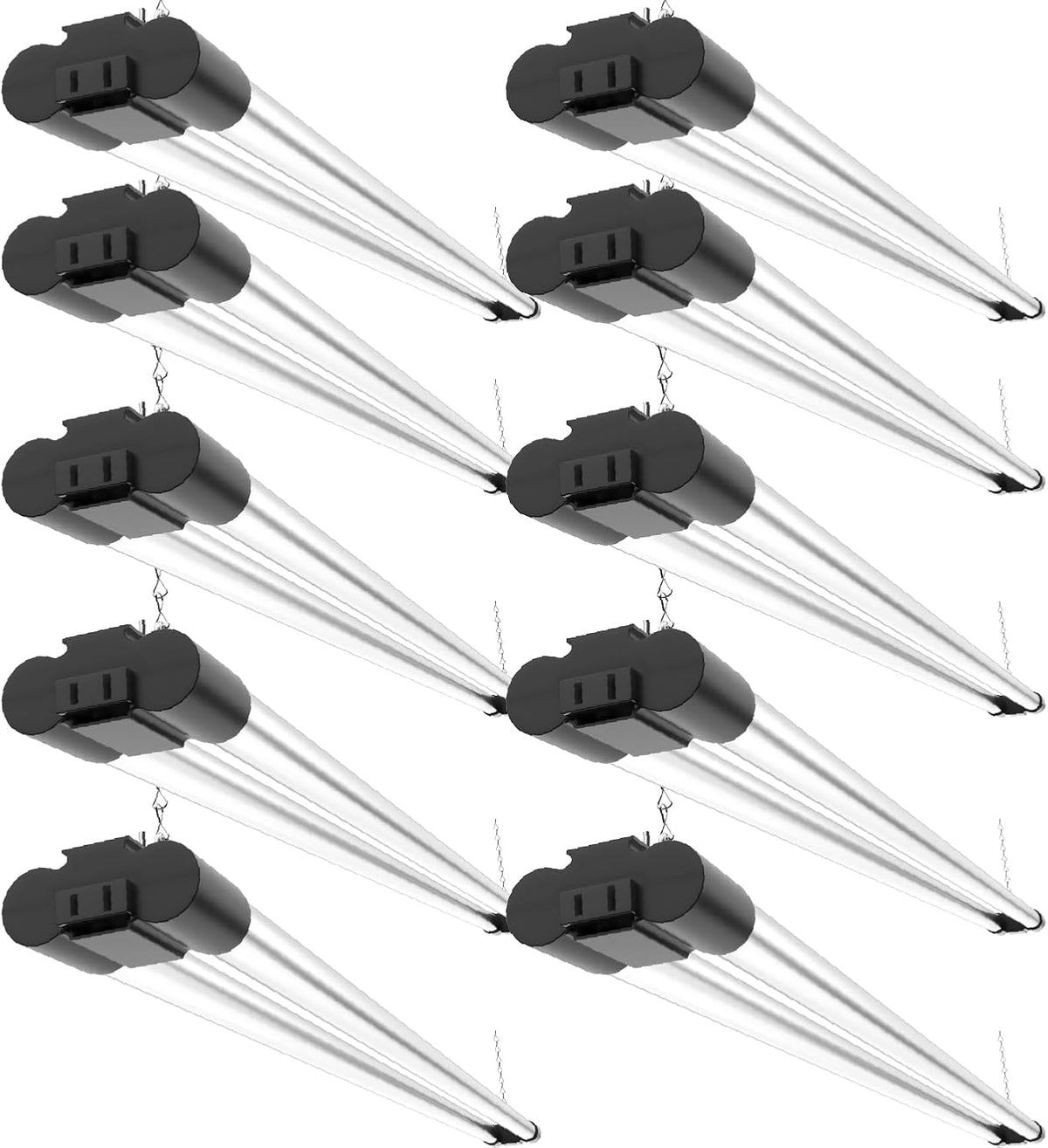 Sunco 10 Pack LED Shop Lights 4FT, Plug in Linkable, Black, 40W=150W