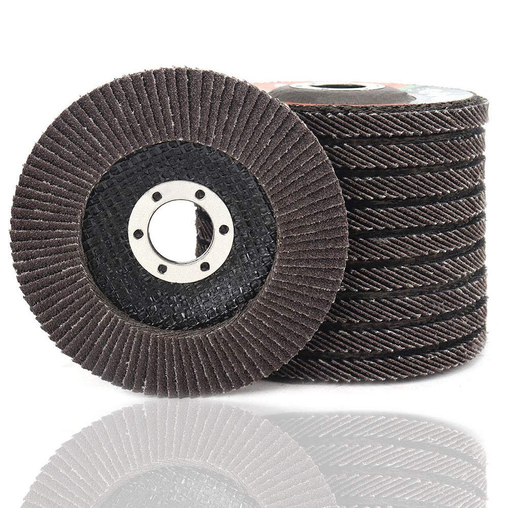 SI FANG 10 Pack Flap Discs 240 Grit, 4 1/2 x 7/8-Inch for Angle Grinder