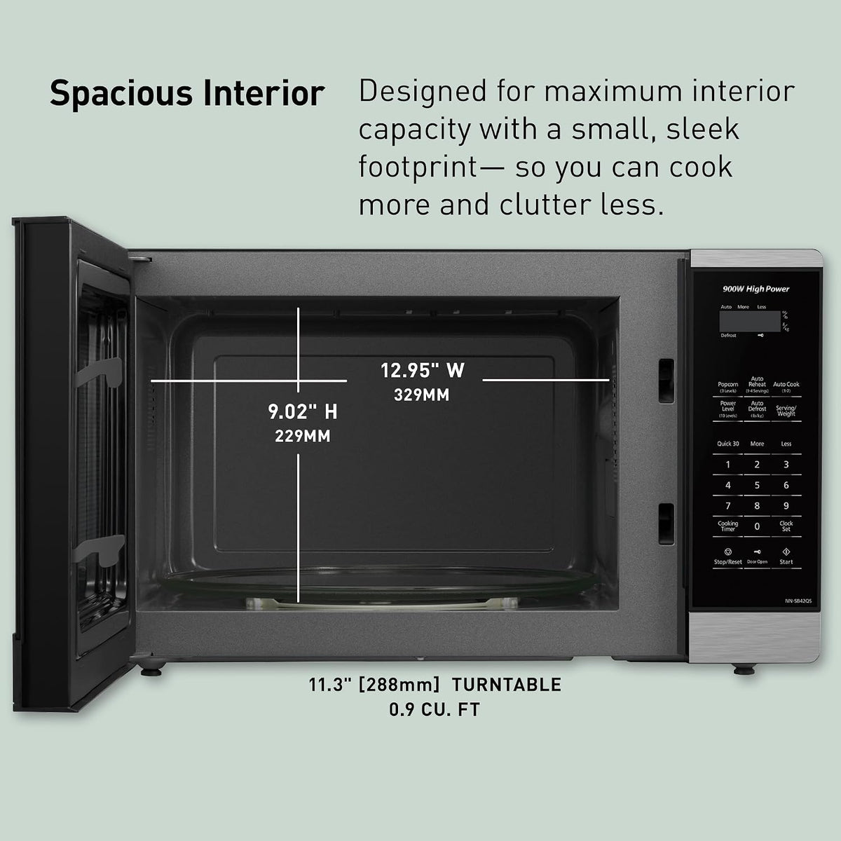 Countertop Microwave Oven, 900W, 0.9 Cu. Ft., Sensor Cook and Reheat, 10 Power Levels, Auto Defrost, Keep Warm, Child