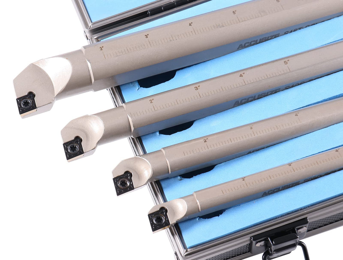 Accusize Sclcr Indexable Boring Bar Set, 1/2", 5/8", 3/4", 1" for Steel