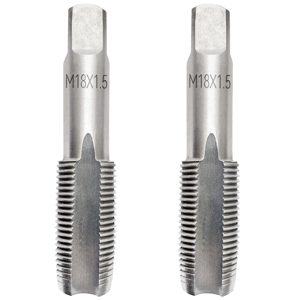 2Pcs M18x1.5 Metric Right-Hand Thread Tapping Tool, Hand Taper & Plug Tap