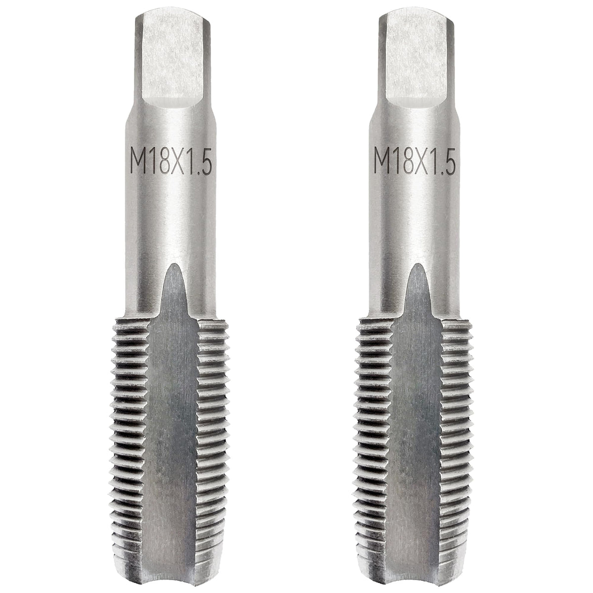 2Pcs M18x1.5 Metric Right-Hand Thread Tapping Tool, Hand Taper & Plug Tap
