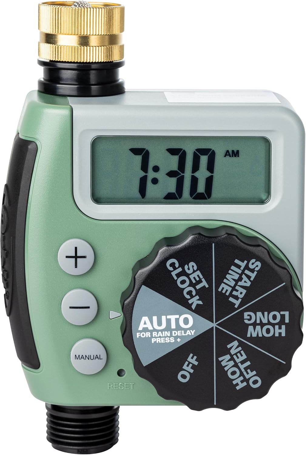 One Outlet Single-Dial Hose Faucet Timer - Easy Programmable - For Garden Watering System - LCD Hose Timer with