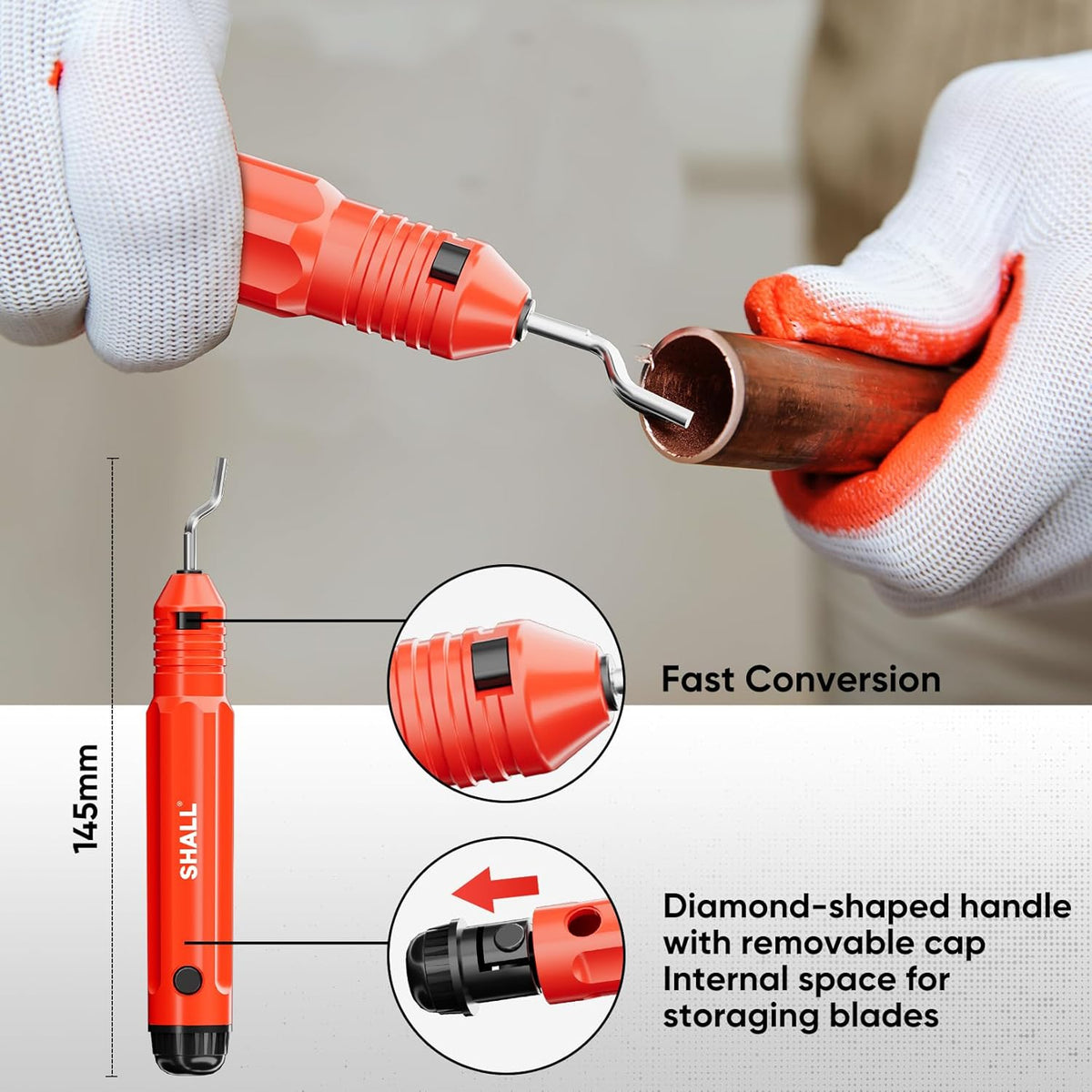 4-Piece Tubing Cutter Set, 1/4’’ to 2’’OD Heavy Duty Copper Pipe Cutter, 1/8’’ to 7/8’’ Mini Tube Cutter, Deburring